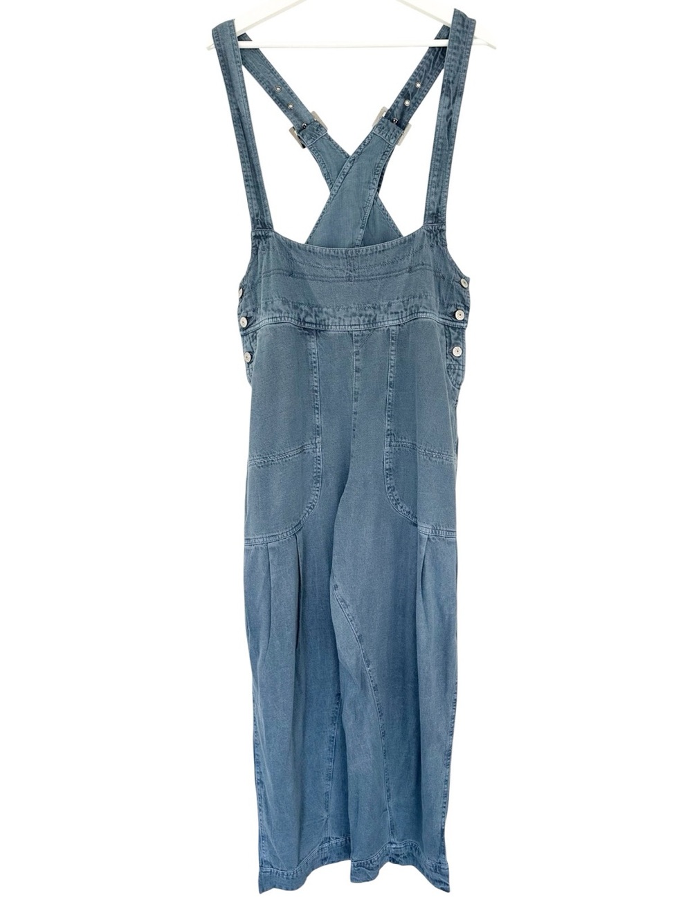 Free People | We The Free • Felix Tapered Overalls Flint Stone Blue - Picture 3 of 14